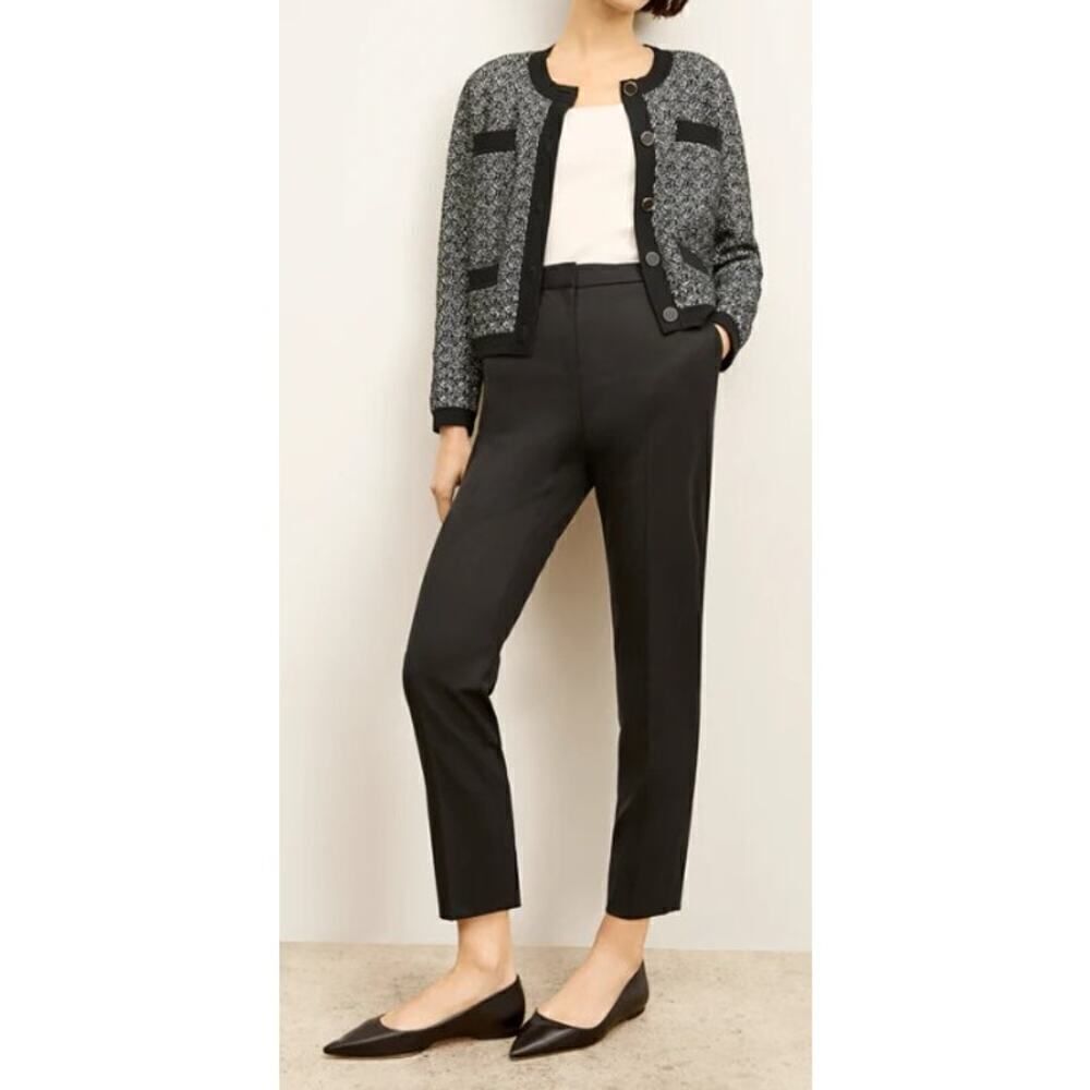 NWT M.M. Lafleur Black Mejia Washable Wool Twill Pants Sz. 2